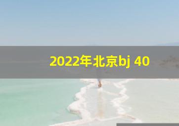 2022年北京bj 40